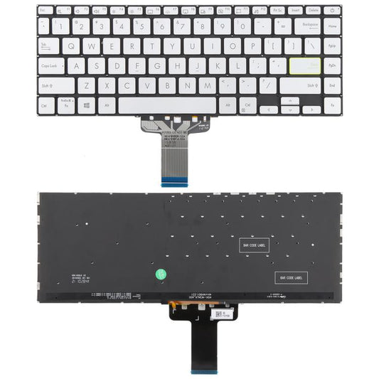 US Version Backlit Laptop Keyboard for Asus VivoBook S14 X421 X421DA X421UA X421EP X421EQ X421JQ X421FP X421FF X421FL(Silver) - Replacement Keyboards by buy2fix | Online Shopping UK | buy2fix