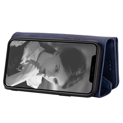 For iPhone 6 Plus Skin Feel Zipper Horizontal Flip Leather Case with Holder & Card Slots & Photo Frame & Lanyard & Long Rope(Blue) - More iPhone Cases by buy2fix | Online Shopping UK | buy2fix