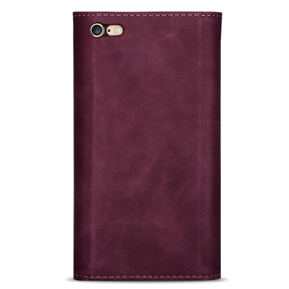 For iPhone 6 Plus Skin Feel Zipper Horizontal Flip Leather Case with Holder & Card Slots & Photo Frame & Lanyard & Long Rope(Wine Red) - More iPhone Cases by buy2fix | Online Shopping UK | buy2fix