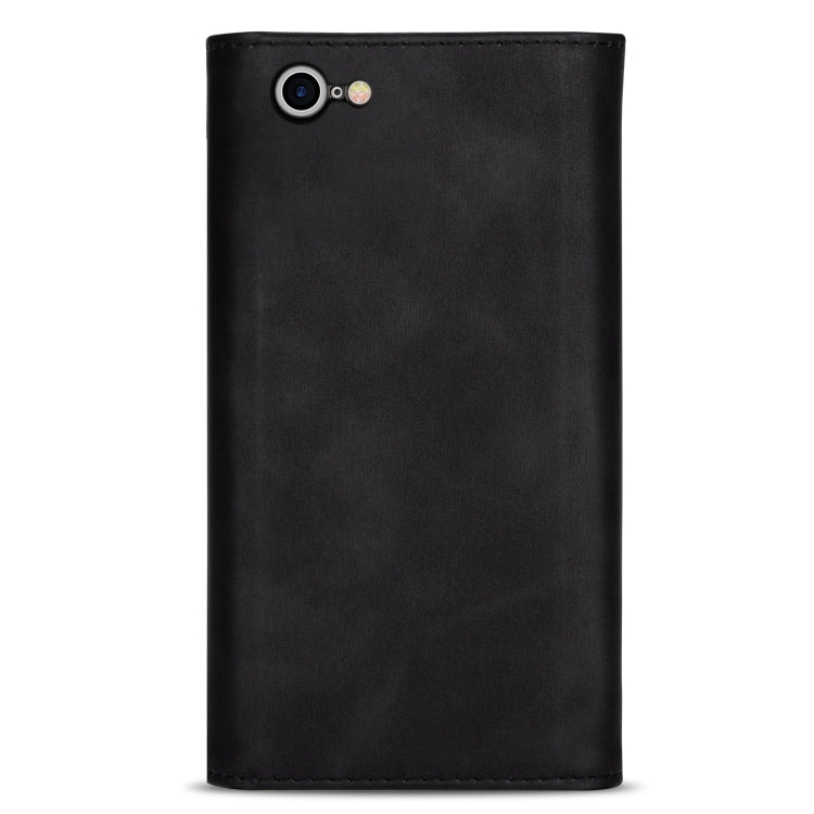For iPhone 7 / 8 / SE (2020) Skin Feel Zipper Horizontal Flip Leather Case with Holder & Card Slots & Photo Frame & Lanyard & Long Rope(Black) - More iPhone Cases by buy2fix | Online Shopping UK | buy2fix