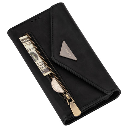 For iPhone 7 / 8 / SE (2020) Skin Feel Zipper Horizontal Flip Leather Case with Holder & Card Slots & Photo Frame & Lanyard & Long Rope(Black) - More iPhone Cases by buy2fix | Online Shopping UK | buy2fix