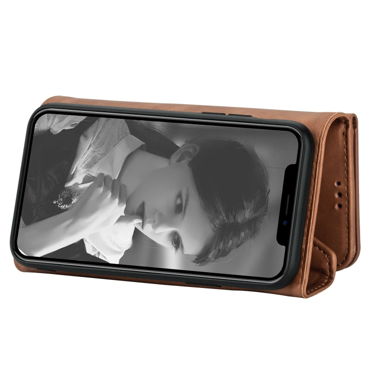 For iPhone 7 / 8 / SE (2020) Skin Feel Zipper Horizontal Flip Leather Case with Holder & Card Slots & Photo Frame & Lanyard & Long Rope(Brown) - More iPhone Cases by buy2fix | Online Shopping UK | buy2fix