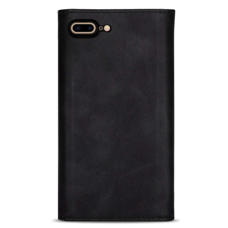For iPhone 7 Plus / 8 Plus Skin Feel Zipper Horizontal Flip Leather Case with Holder & Card Slots & Photo Frame & Lanyard & Long Rope(Black) - More iPhone Cases by buy2fix | Online Shopping UK | buy2fix