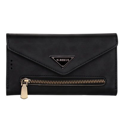 For iPhone 7 Plus / 8 Plus Skin Feel Zipper Horizontal Flip Leather Case with Holder & Card Slots & Photo Frame & Lanyard & Long Rope(Black) - More iPhone Cases by buy2fix | Online Shopping UK | buy2fix