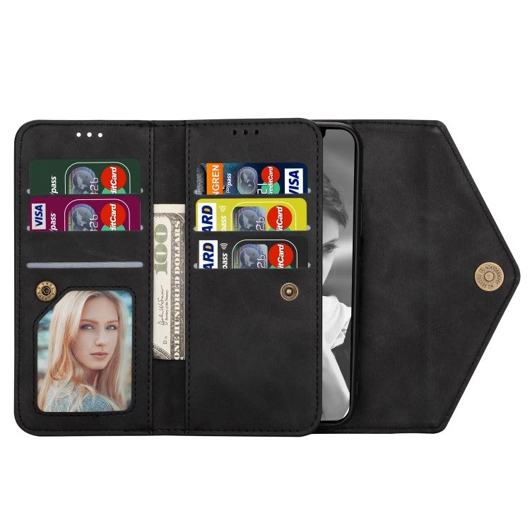 For iPhone 7 Plus / 8 Plus Skin Feel Zipper Horizontal Flip Leather Case with Holder & Card Slots & Photo Frame & Lanyard & Long Rope(Black) - More iPhone Cases by buy2fix | Online Shopping UK | buy2fix
