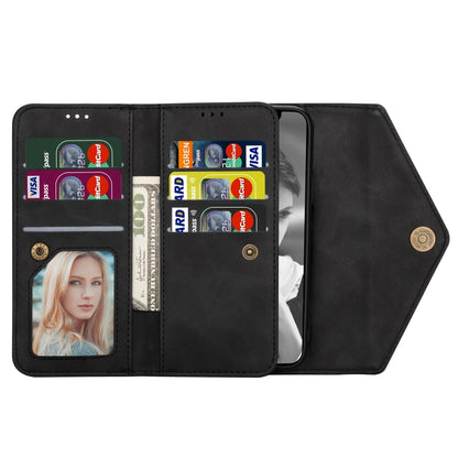 For iPhone 7 Plus / 8 Plus Skin Feel Zipper Horizontal Flip Leather Case with Holder & Card Slots & Photo Frame & Lanyard & Long Rope(Black) - More iPhone Cases by buy2fix | Online Shopping UK | buy2fix