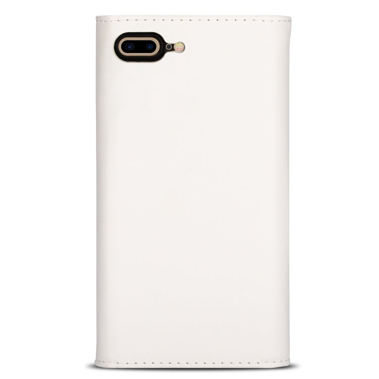 For iPhone 7 Plus / 8 Plus Skin Feel Zipper Horizontal Flip Leather Case with Holder & Card Slots & Photo Frame & Lanyard & Long Rope(White) - More iPhone Cases by buy2fix | Online Shopping UK | buy2fix