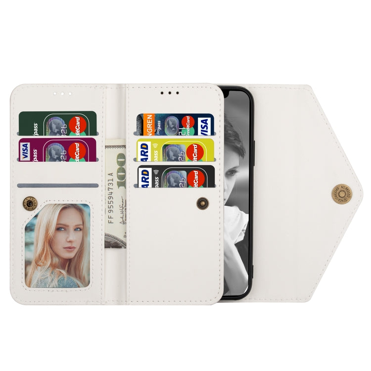 For iPhone 11 Pro Skin Feel Zipper Horizontal Flip Leather Case with Holder & Card Slots & Photo Frame & Lanyard & Long Rope(White) - iPhone 11 Pro Cases by buy2fix | Online Shopping UK | buy2fix