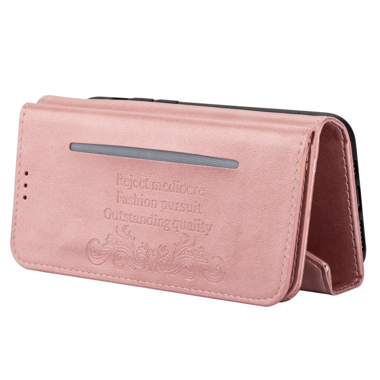 For iPhone XS / X Skin Feel Zipper Horizontal Flip Leather Case with Holder & Card Slots & Photo Frame & Lanyard & Long Rope(Rose Gold) - More iPhone Cases by buy2fix | Online Shopping UK | buy2fix