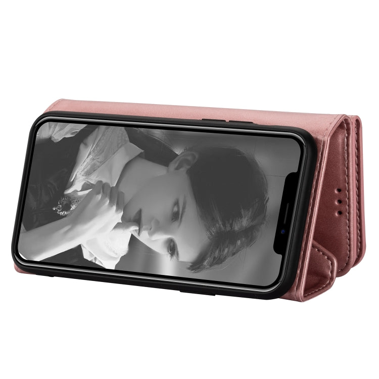For iPhone XS / X Skin Feel Zipper Horizontal Flip Leather Case with Holder & Card Slots & Photo Frame & Lanyard & Long Rope(Rose Gold) - More iPhone Cases by buy2fix | Online Shopping UK | buy2fix