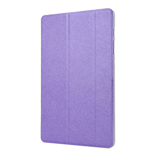 For Samsung Galaxy Tab S8+ / Tab S8 Plus / Tab S7 FE / Tab S7+ / T970 Silk Texture Three-fold Horizontal Flip Leather Case with Holder & Pen Slot(Purple) by buy2fix