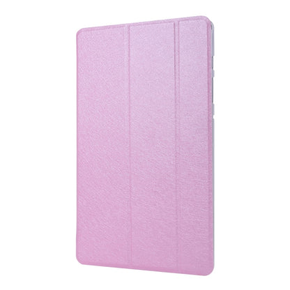 For Samsung Galaxy Tab S8+ / Tab S8 Plus / Tab S7 FE / Tab S7+ / T970 Silk Texture Three-fold Horizontal Flip Leather Case with Holder & Pen Slot(Pink) by buy2fix