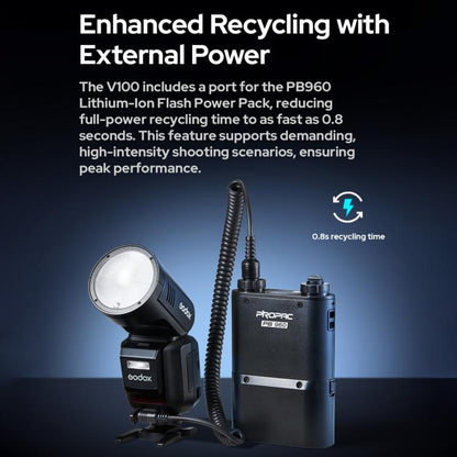 Godox V100 Round Head TTL Flash Speedlite For Canon(Plug) - Shoe Mount Flashes by Godox | Online Shopping UK | buy2fix