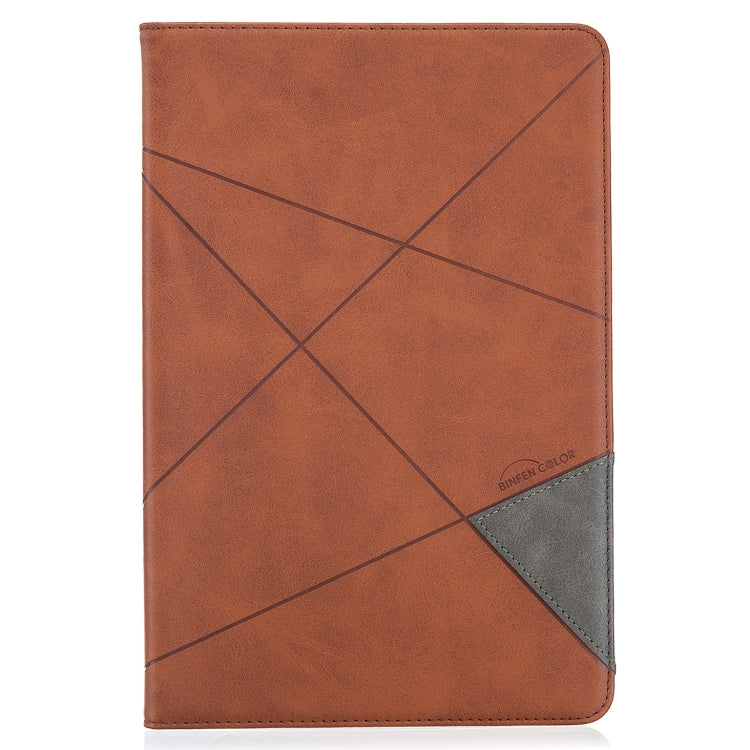 For Samsung Galaxy Tab S8 / Galaxy Tab S7 T870 Rhombus Texture Horizontal Flip Magnetic Leather Case with Holder & Card Slots(Brown) by buy2fix