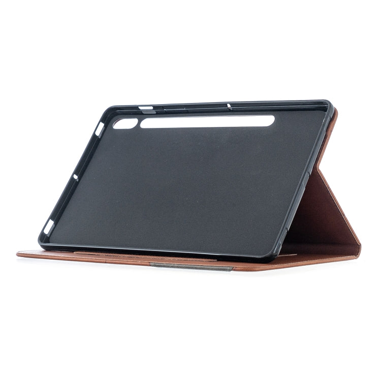For Samsung Galaxy Tab S8 / Galaxy Tab S7 T870 Rhombus Texture Horizontal Flip Magnetic Leather Case with Holder & Card Slots(Brown) by buy2fix