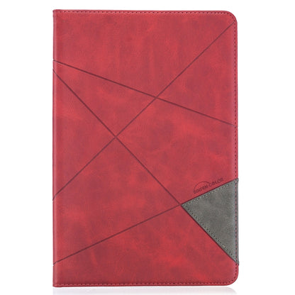 For Samsung Galaxy Tab S8 / Galaxy Tab S7 T870 Rhombus Texture Horizontal Flip Magnetic Leather Case with Holder & Card Slots(Red) by buy2fix