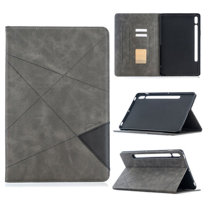 For Samsung Galaxy Tab S8 / Galaxy Tab S7 T870 Rhombus Texture Horizontal Flip Magnetic Leather Case with Holder & Card Slots(Grey) by buy2fix