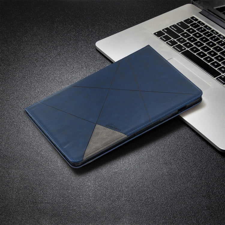 For Samsung Galaxy Tab S8 / Galaxy Tab S7 T870 Rhombus Texture Horizontal Flip Magnetic Leather Case with Holder & Card Slots(Dark Blue) by buy2fix
