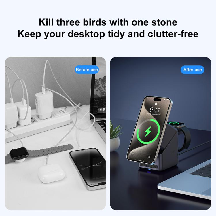 X11 180 Degree Rotation 4 in 1 Magnetic Wireless Charging(Grey) - Wireless Charger by buy2fix | Online Shopping UK | buy2fix