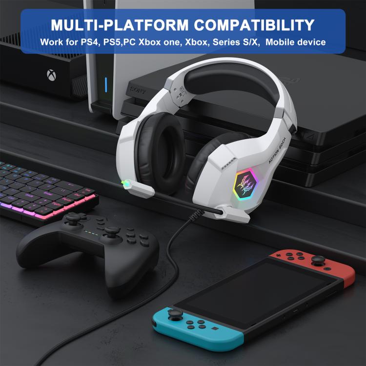 KOTION EACH GS450 Omni-directional Esports Headset with Mic, Length: About 1.9m(White) - Multimedia Headset by KOTION EACH | Online Shopping UK | buy2fix