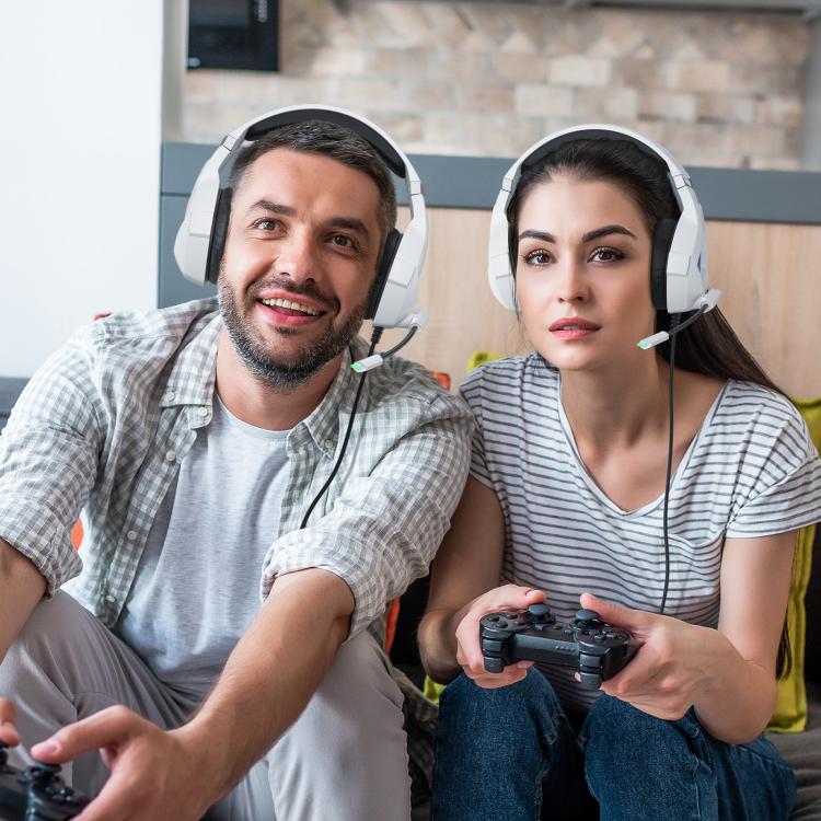 KOTION EACH GS450 Omni-directional Esports Headset with Mic, Length: About 1.9m(White) - Multimedia Headset by KOTION EACH | Online Shopping UK | buy2fix