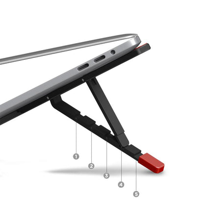 LS-001 Portable Folding Laptop Heightening Heat Dissipation Holder(Black Red) - Laptop Stand by buy2fix | Online Shopping UK | buy2fix
