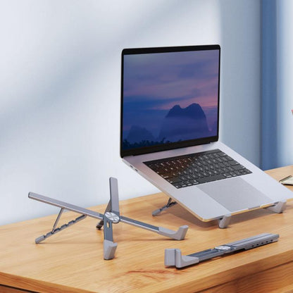 LS-001 Portable Folding Laptop Heightening Heat Dissipation Holder(Grey) - Laptop Stand by buy2fix | Online Shopping UK | buy2fix