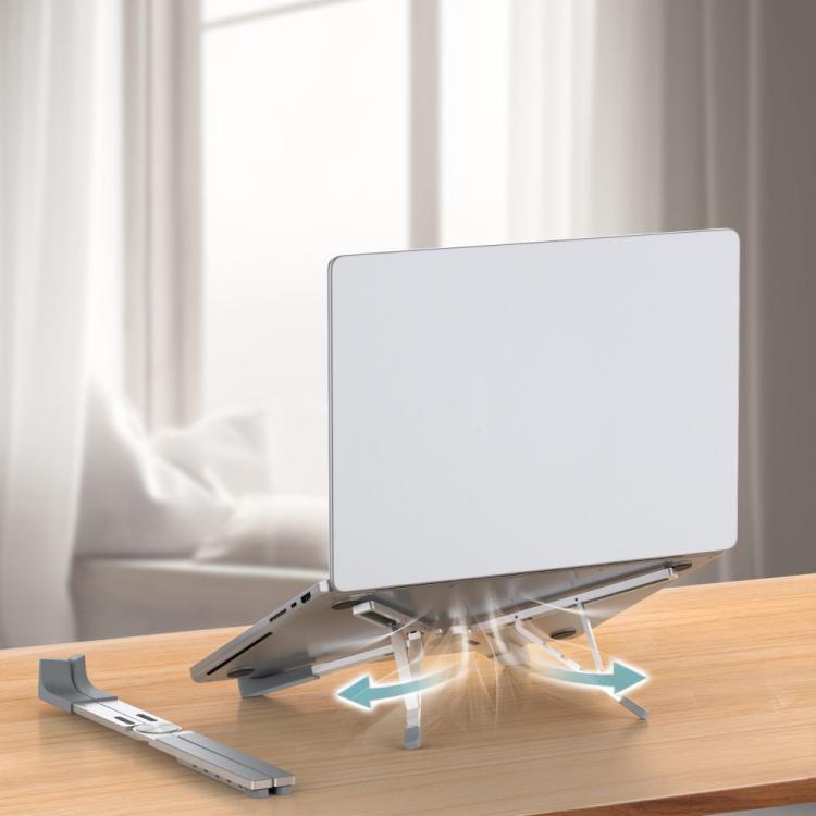 LS-001 Portable Folding Laptop Heightening Heat Dissipation Holder(Grey) - Laptop Stand by buy2fix | Online Shopping UK | buy2fix