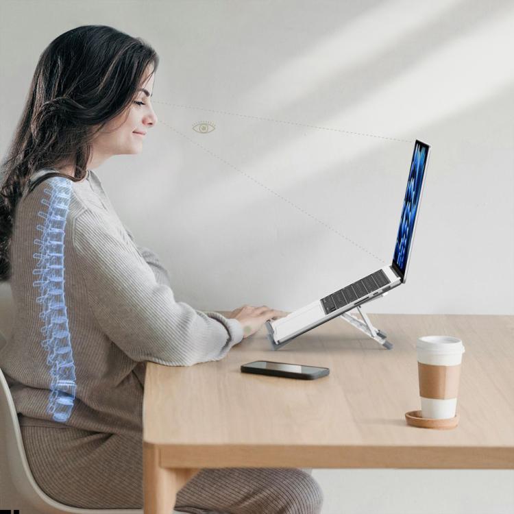 LS-001 Portable Folding Laptop Heightening Heat Dissipation Holder(Grey) - Laptop Stand by buy2fix | Online Shopping UK | buy2fix