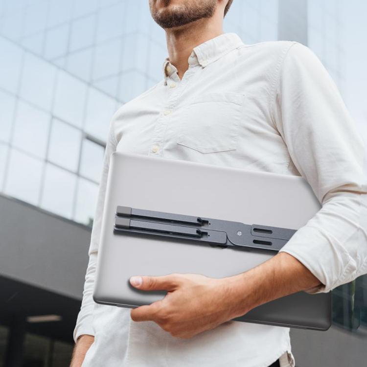 LS-001 Portable Folding Laptop Heightening Heat Dissipation Holder(Black Red) - Laptop Stand by buy2fix | Online Shopping UK | buy2fix