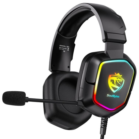 SoulBytes S21 Omni-directional Lightweight Memory Foam Ear Cushions Headset with Mic, Length: About 2m(Blac) - Multimedia Headset by Soulbytes | Online Shopping UK | buy2fix