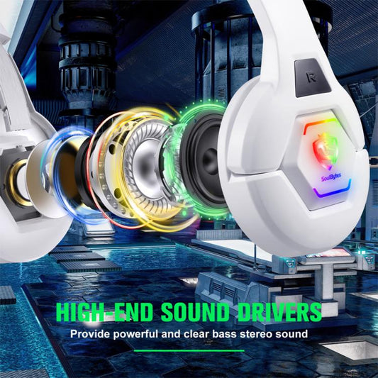 SoulBytes S100 Omni-directional Microphone Esports Headset, Length: About 1.9m(White) - Multimedia Headset by Soulbytes | Online Shopping UK | buy2fix