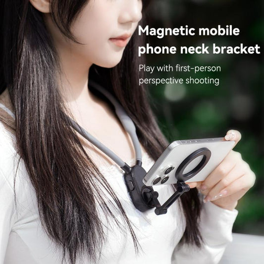 Collar Neck Hanger Magnetic Phone Holder(Carbon Fiber Dark Blue) - Lazy Bracket by buy2fix | Online Shopping UK | buy2fix