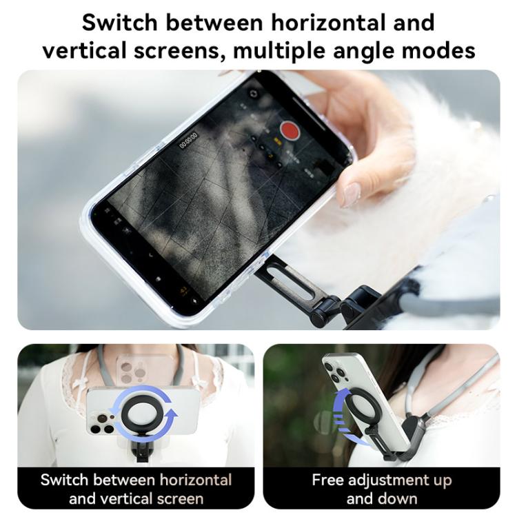 Collar Neck Hanger Magnetic Phone Holder(Skin Feel Gray) - Lazy Bracket by buy2fix | Online Shopping UK | buy2fix