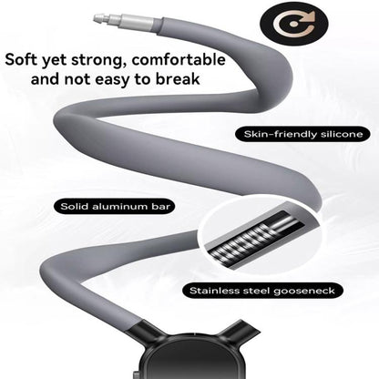Collar Neck Hanger Magnetic Phone Holder(Skin Feel Gray) - Lazy Bracket by buy2fix | Online Shopping UK | buy2fix