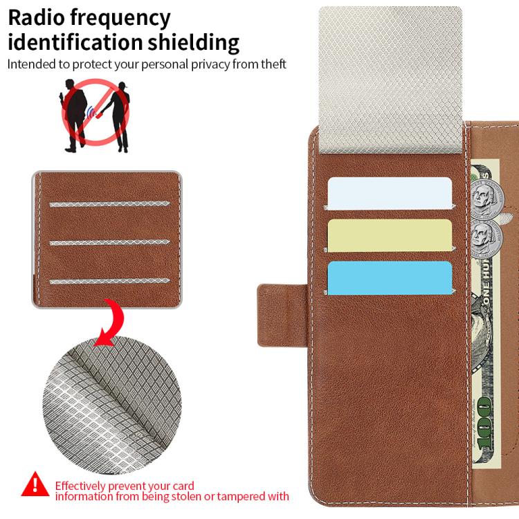 For Samsung Galaxy Z Fold5 VIETAO Integrated Spliced Leather Phone Case with Elastic Bowl Strap(Brown) - Galaxy Z Fold5 Cases by VIETAO | Online Shopping UK | buy2fix