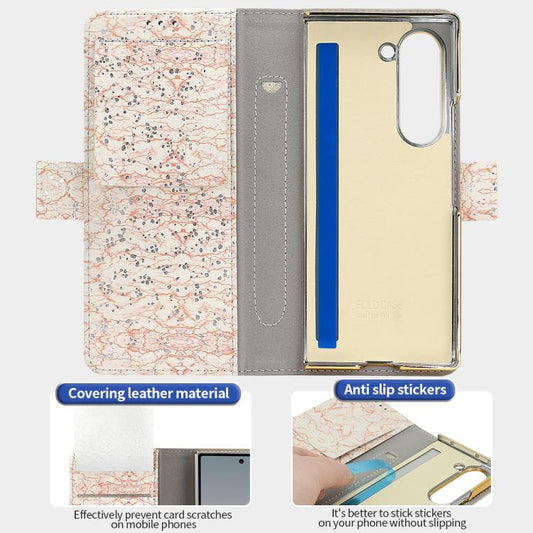 For Samsung Galaxy Z Fold6 VIETAO Integrated Colorful Leather Phone Case with Elastic Bowl Strap(Pink) - Galaxy Z Fold6 5G Cases by VIETAO | Online Shopping UK | buy2fix