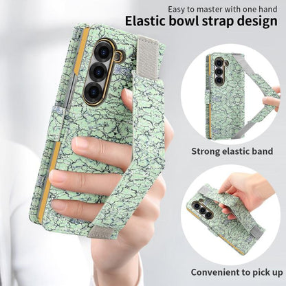 For Samsung Galaxy Z Fold6 VIETAO Integrated Colorful Leather Phone Case with Elastic Bowl Strap(Green) - Galaxy Z Fold6 5G Cases by VIETAO | Online Shopping UK | buy2fix