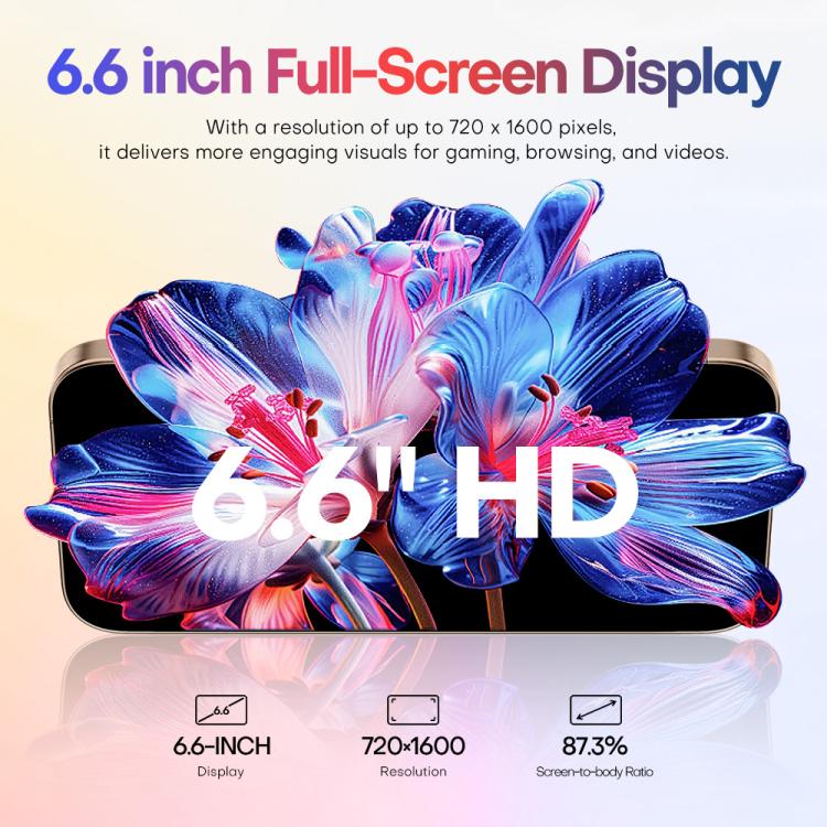 A88 / i16 Pro Max, 2GB+16GB, 6.6 inch Android 8.1 MTK6580A Quad Core, OTG, Network: 3G, Dual SIM, Plug:UK Plug(Titanium White) -  by buy2fix | Online Shopping UK | buy2fix