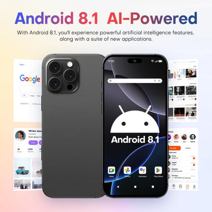 A88 / i16 Pro Max, 2GB+16GB, 6.6 inch Android 8.1 MTK6580A Quad Core, OTG, Network: 3G, Dual SIM, Plug:AU Plug(Titanium Black) -  by buy2fix | Online Shopping UK | buy2fix
