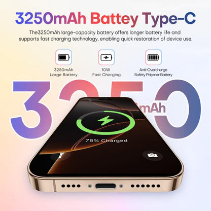 A88 / i16 Pro Max, 2GB+16GB, 6.6 inch Android 8.1 MTK6580A Quad Core, OTG, Network: 3G, Dual SIM, Plug:EU Plug(Desert Gold) -  by buy2fix | Online Shopping UK | buy2fix