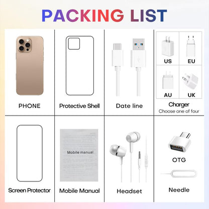 A88A / i16 Pro Max, 6GB+64GB, 6.6 inch Android 12 MTK6762 Helio G25 Octa Core, NFC, OTG, Network: 4G, Dual SIM, Plug:US Plug(Desert Gold) -  by buy2fix | Online Shopping UK | buy2fix
