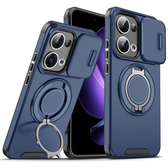 For OPPO Reno13 5G Global Sliding Camshield Ring Holder Phone Case(Blue)