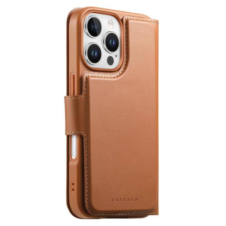 For iPhone 16 Pro CaseNeo Finger Grip Strap MagSafe Leather Phone Case(Brown) - iPhone 16 Pro Cases by CaseNeo | Online Shopping UK | buy2fix