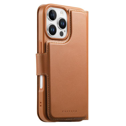 For iPhone 16 Pro CaseNeo Finger Grip Strap MagSafe Leather Phone Case(Brown) - iPhone 16 Pro Cases by CaseNeo | Online Shopping UK | buy2fix