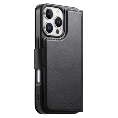 For iPhone 16 Pro CaseNeo Finger Grip Strap MagSafe Leather Phone Case(Black) - iPhone 16 Pro Cases by CaseNeo | Online Shopping UK | buy2fix