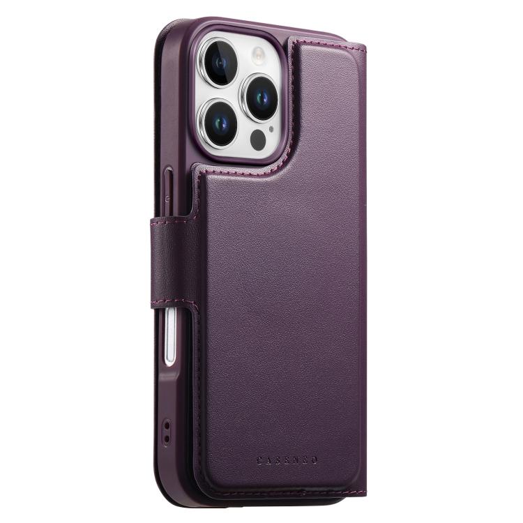 For iPhone 16 Pro CaseNeo Finger Grip Strap MagSafe Leather Phone Case(Purple) - iPhone 16 Pro Cases by CaseNeo | Online Shopping UK | buy2fix