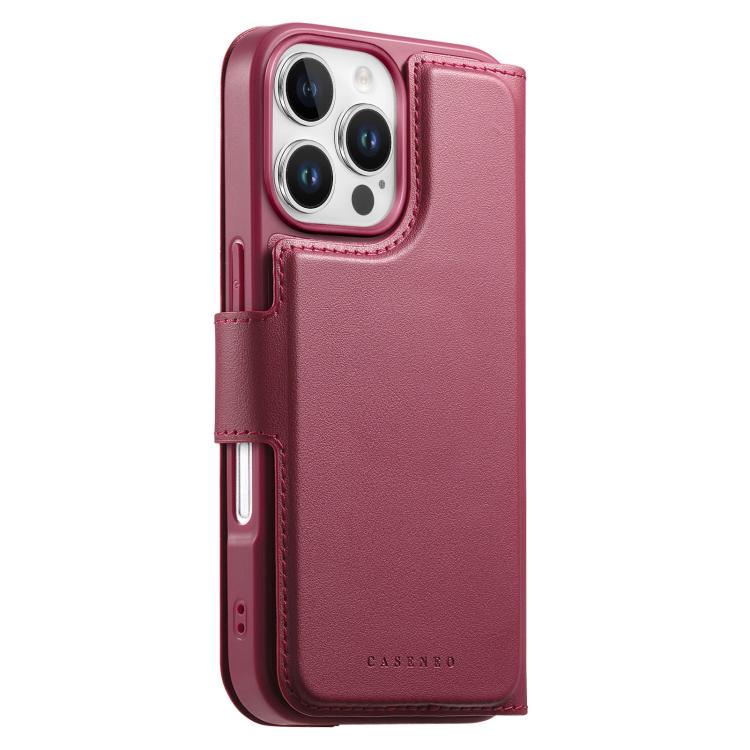 For iPhone 16 Pro CaseNeo Finger Grip Strap MagSafe Leather Phone Case(Red) - iPhone 16 Pro Cases by CaseNeo | Online Shopping UK | buy2fix