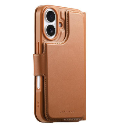 For iPhone 16 CaseNeo Finger Grip Strap MagSafe Leather Phone Case(Brown) - iPhone 16 Cases by CaseNeo | Online Shopping UK | buy2fix