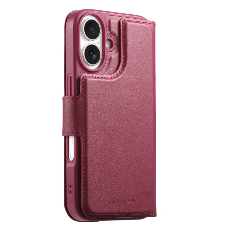 For iPhone 16 CaseNeo Finger Grip Strap MagSafe Leather Phone Case(Red) - iPhone 16 Cases by CaseNeo | Online Shopping UK | buy2fix